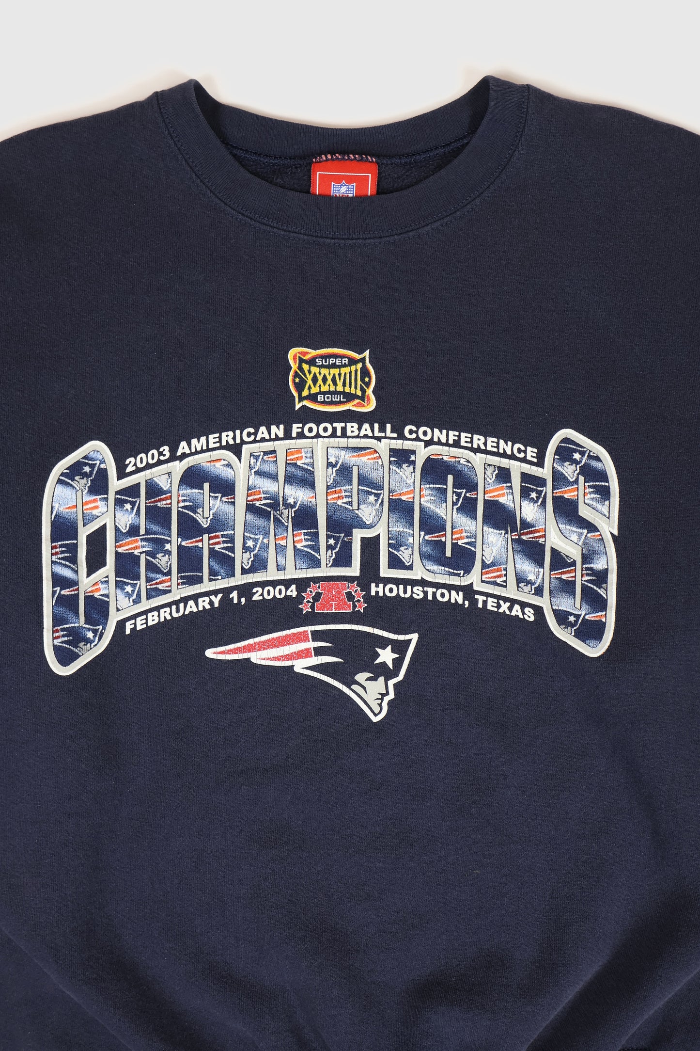 Vintage New England Patriots Super Bowl XXXVIII Crewneck Image 1