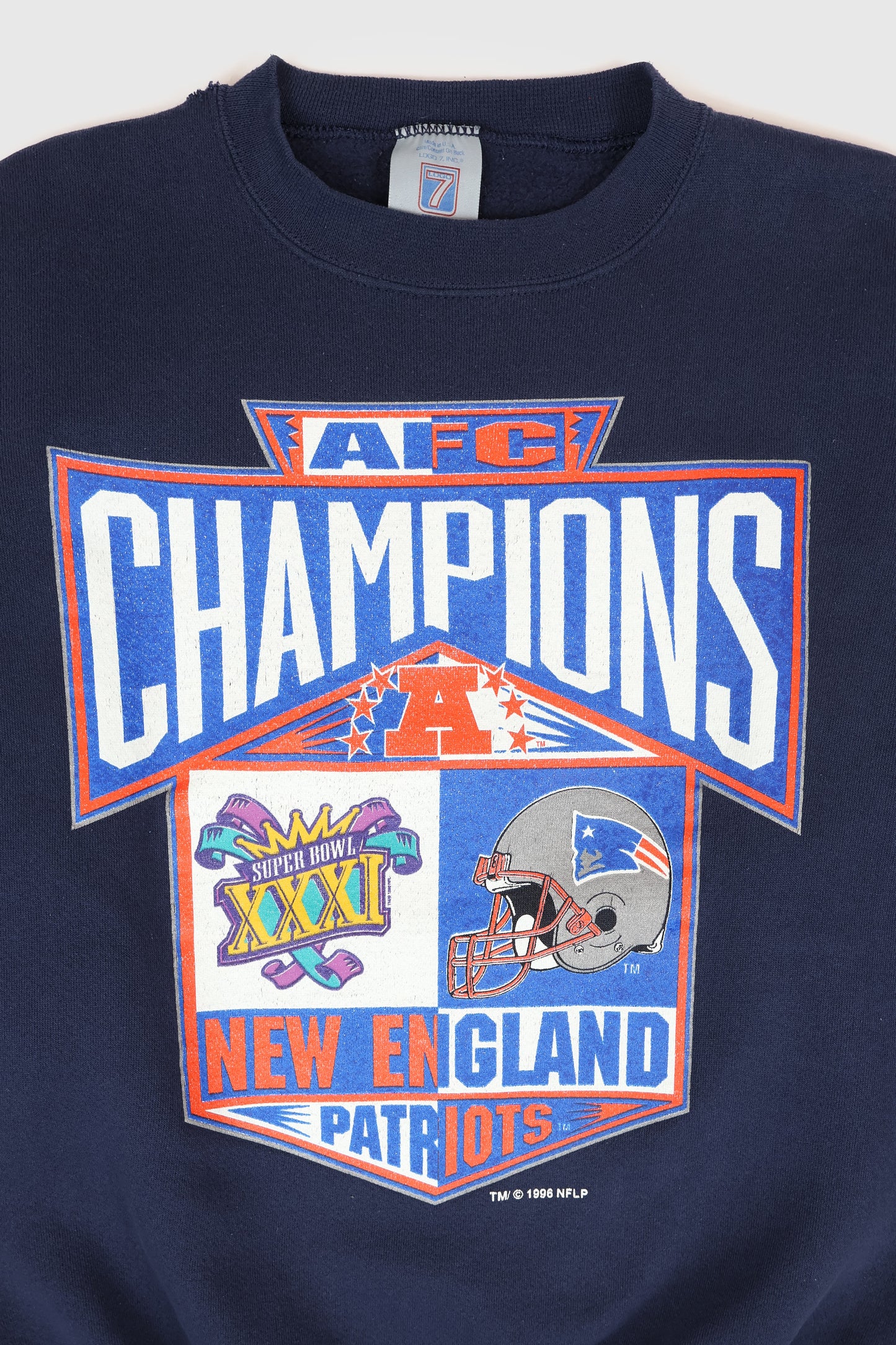 Vintage New England Patriots 1996 AFC Champions Crewneck Image 1