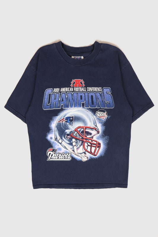Vintage New England Patriots 2001 AFC Champions Tee Image 0