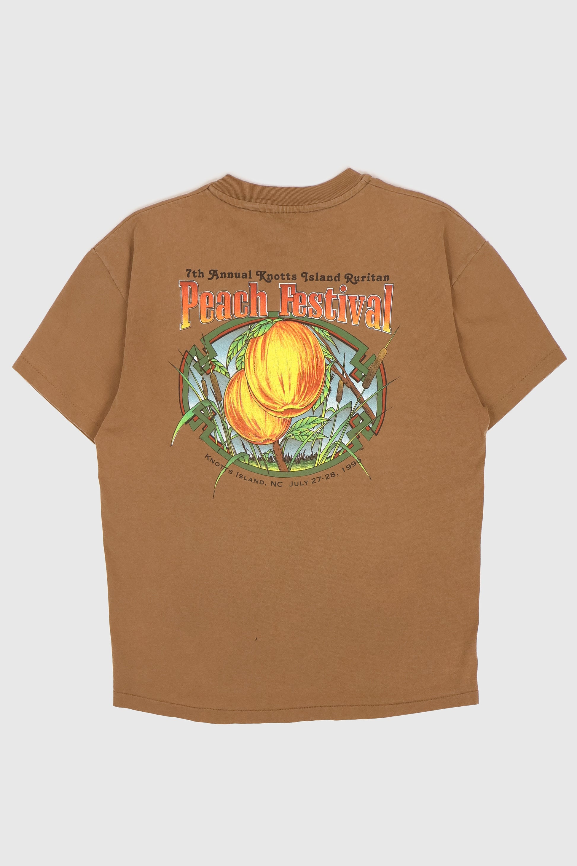 Vintage Knotts Island 1996 Peach Festival Tee Image 1