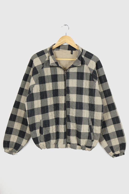 Reworked Plaid Quilt Full Zip Jacket