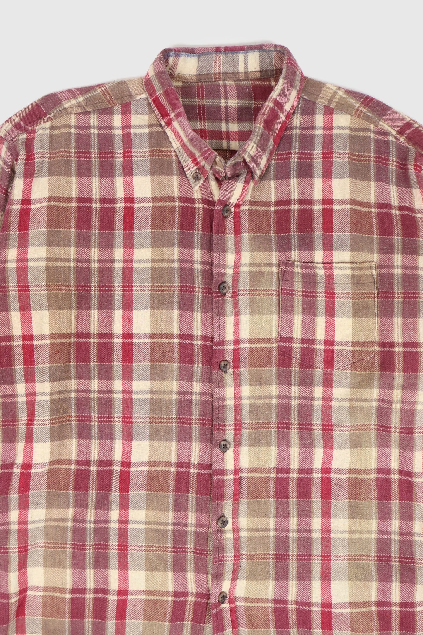 Vintage Red Plaid Flannel Button-Down Shirt Image 1