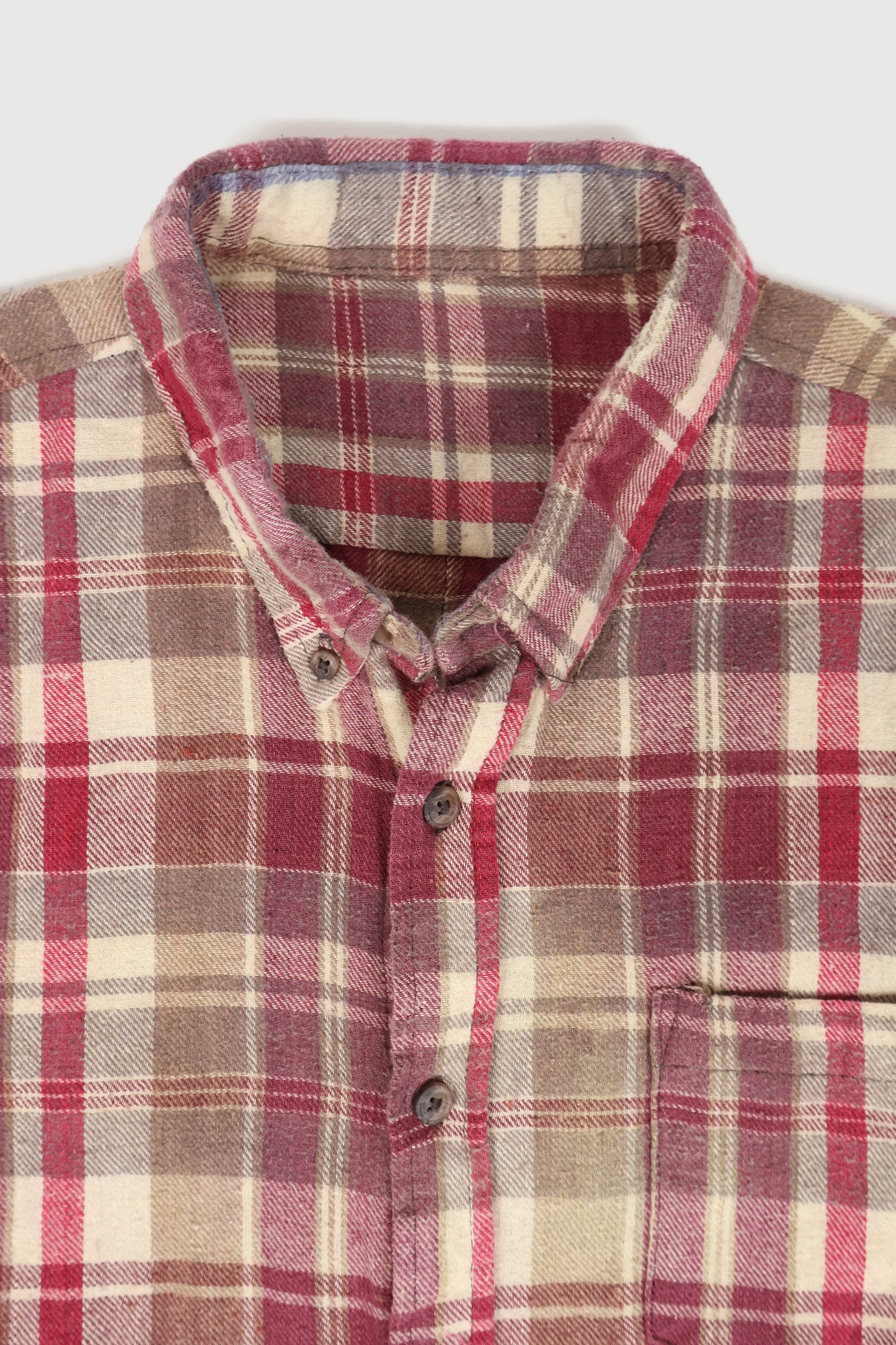 Vintage Red Plaid Flannel Button-Down Shirt Image 2