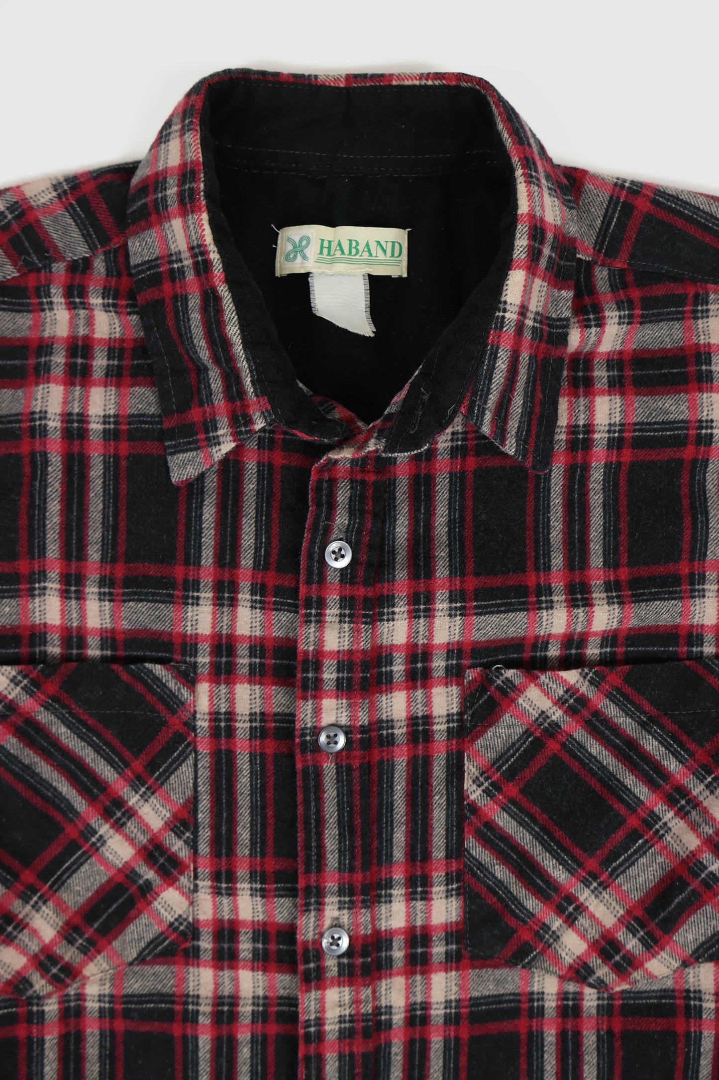 Vintage Black Plaid Button-Down Shirt Image 1