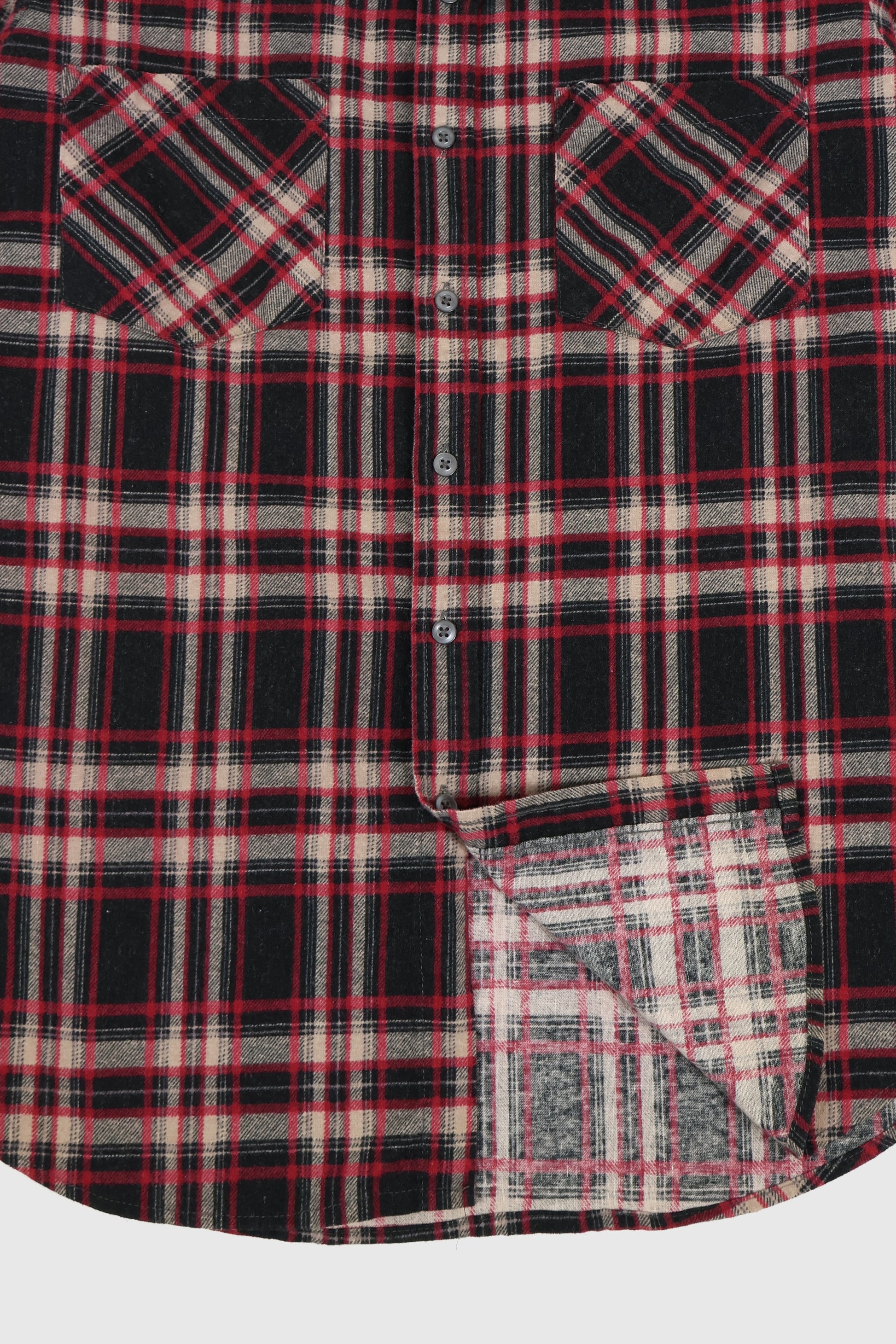 Vintage Black Plaid Button-Down Shirt Image 3