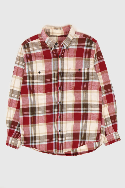 Vintage Red Plaid Flannel Button-Down Shirt Image 0