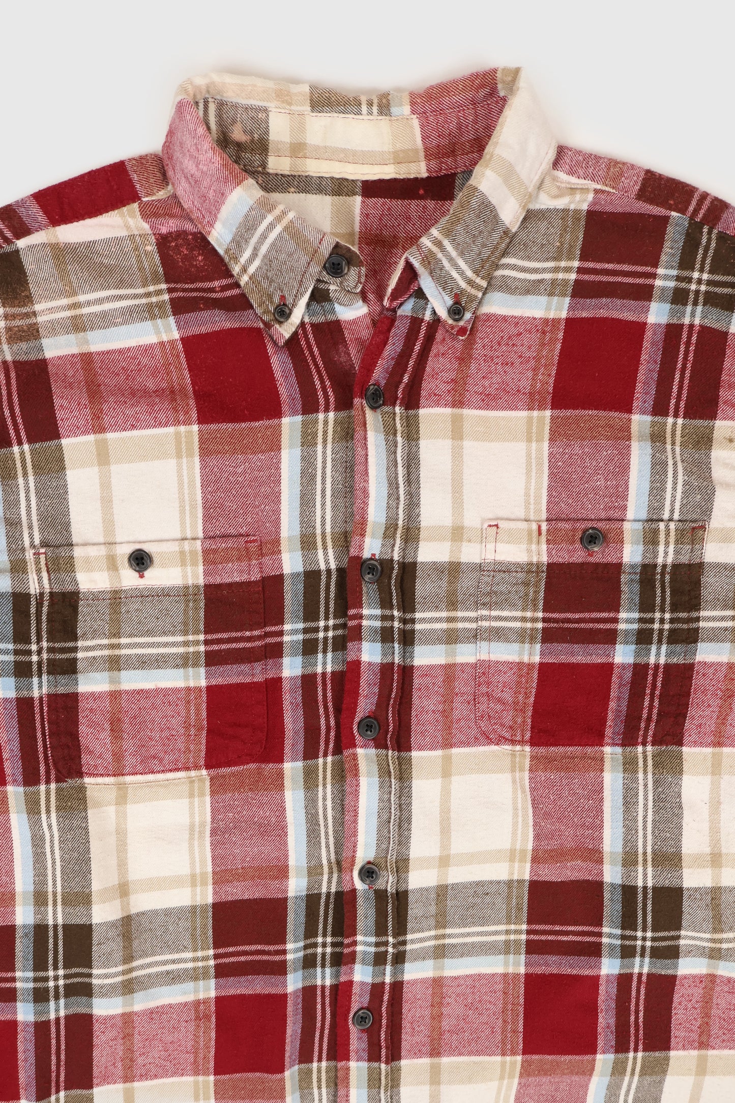 Vintage Red Plaid Flannel Button-Down Shirt Image 1
