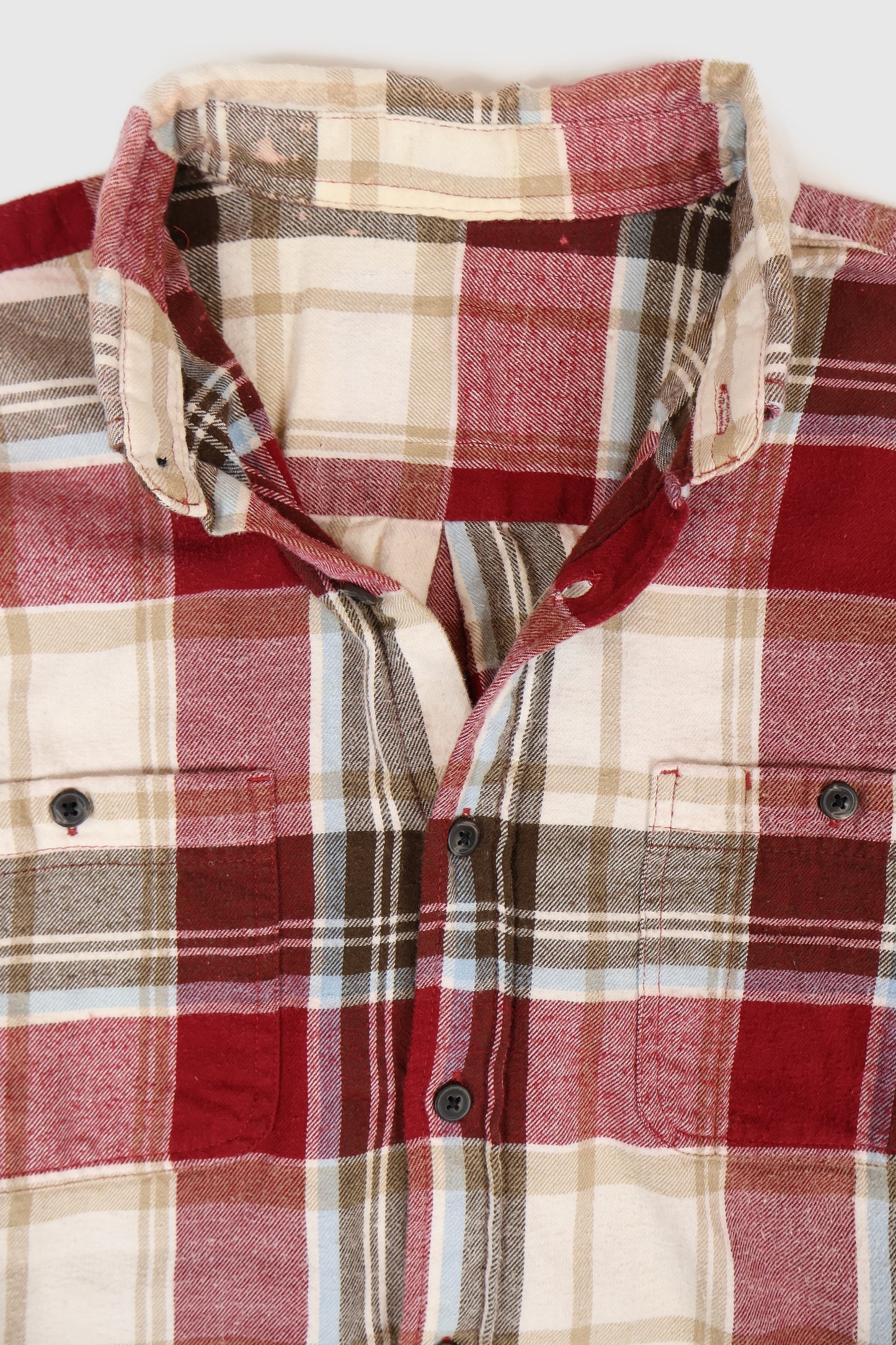 Vintage Red Plaid Flannel Button-Down Shirt Image 2