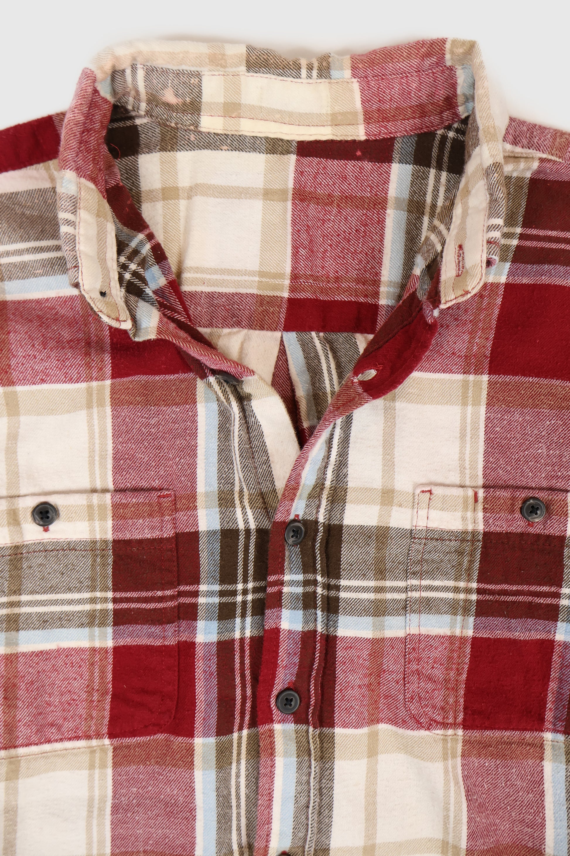 Vintage Red Plaid Flannel Button-Down Shirt Image 2