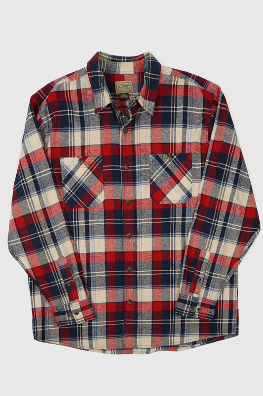 Vintage Red Plaid Heavyeright Button-Down Shirt