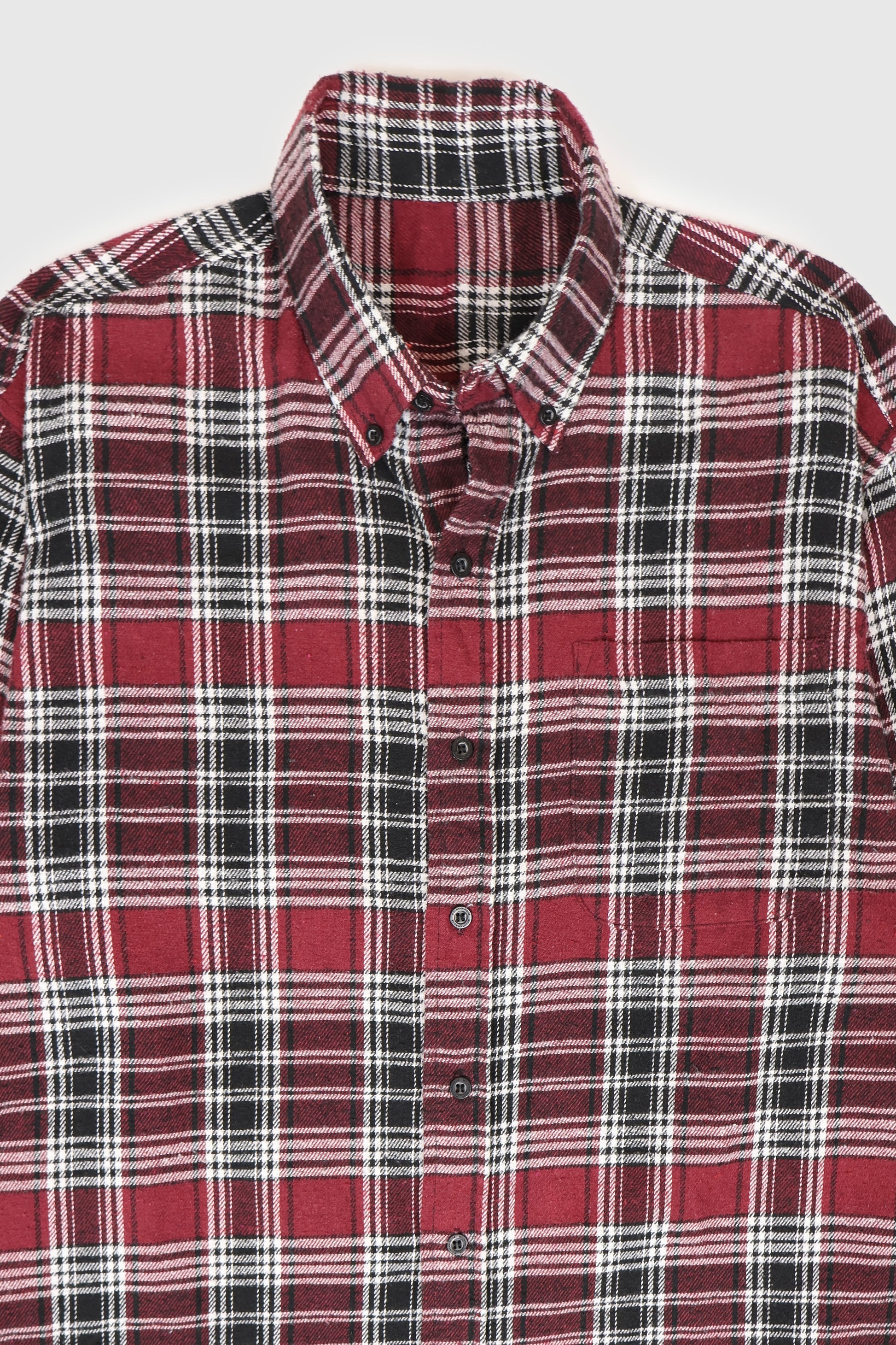 Vintage Red Plaid Flannel Button-Down Shirt Image 1