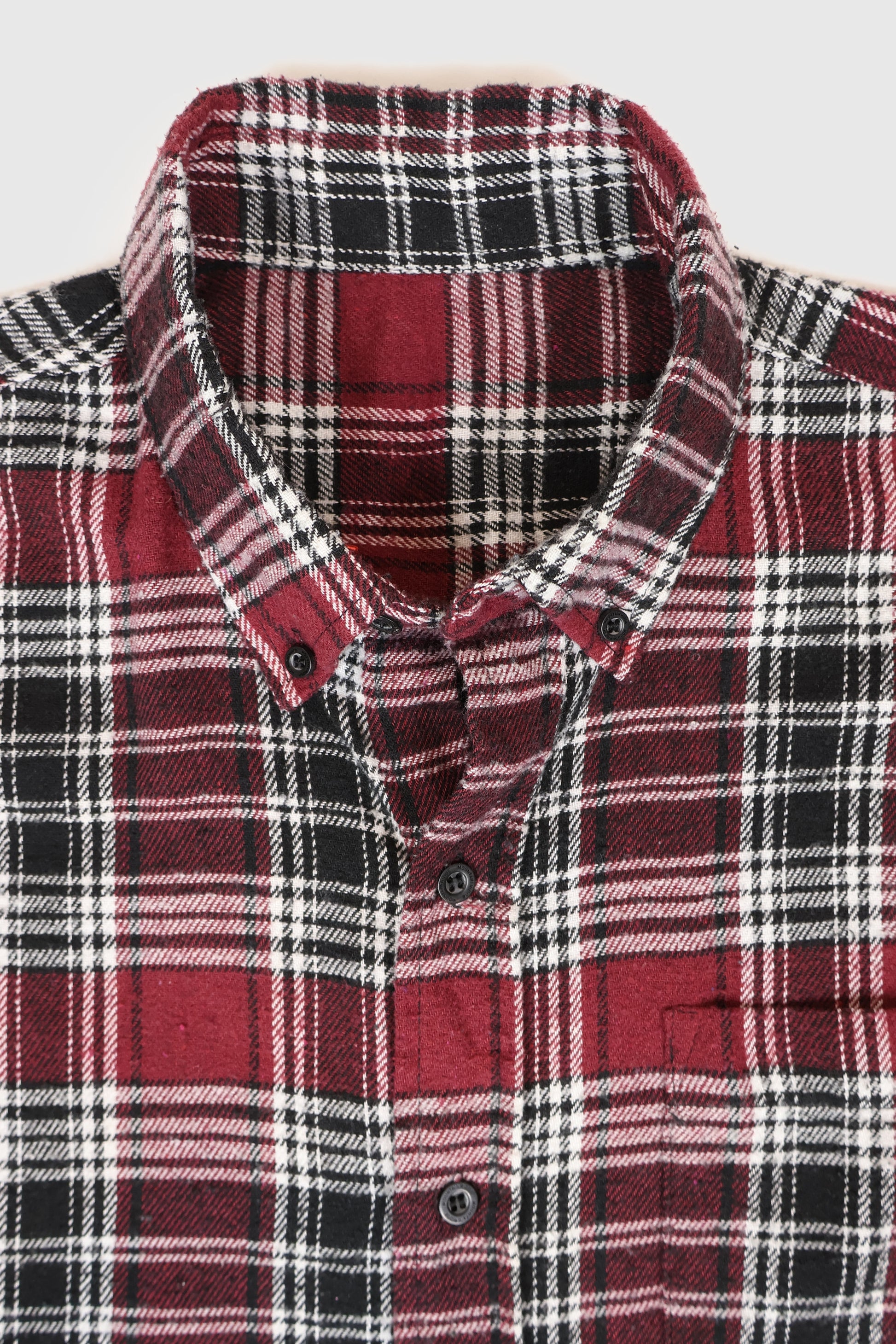 Vintage Red Plaid Flannel Button-Down Shirt Image 2