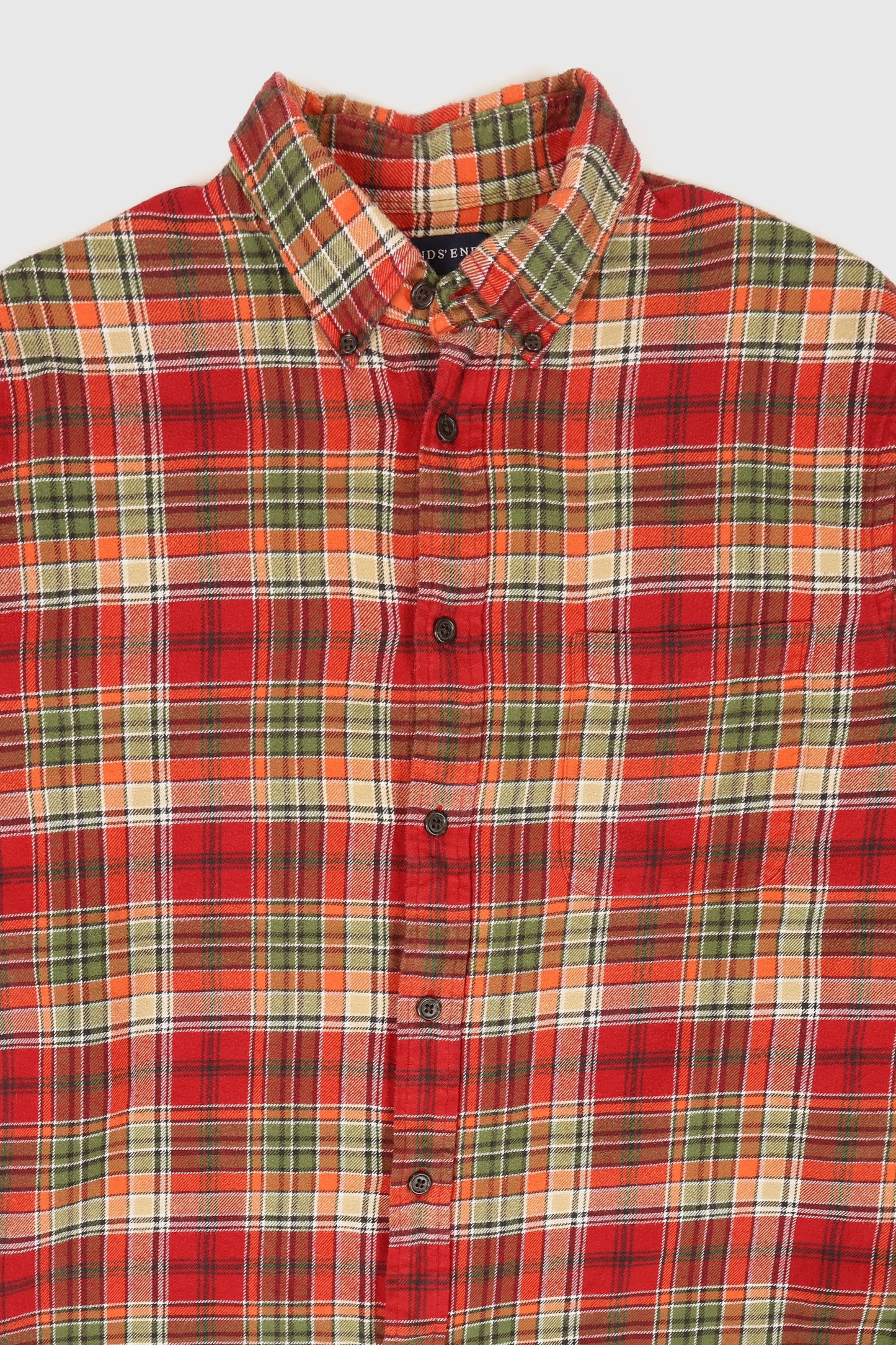 Vintage Land's End Flannel Button-Down Shirt Image 1