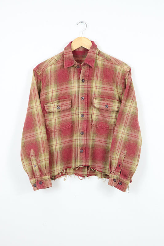 Vintage Acid Washed Cropped Heavyweight Button-Down