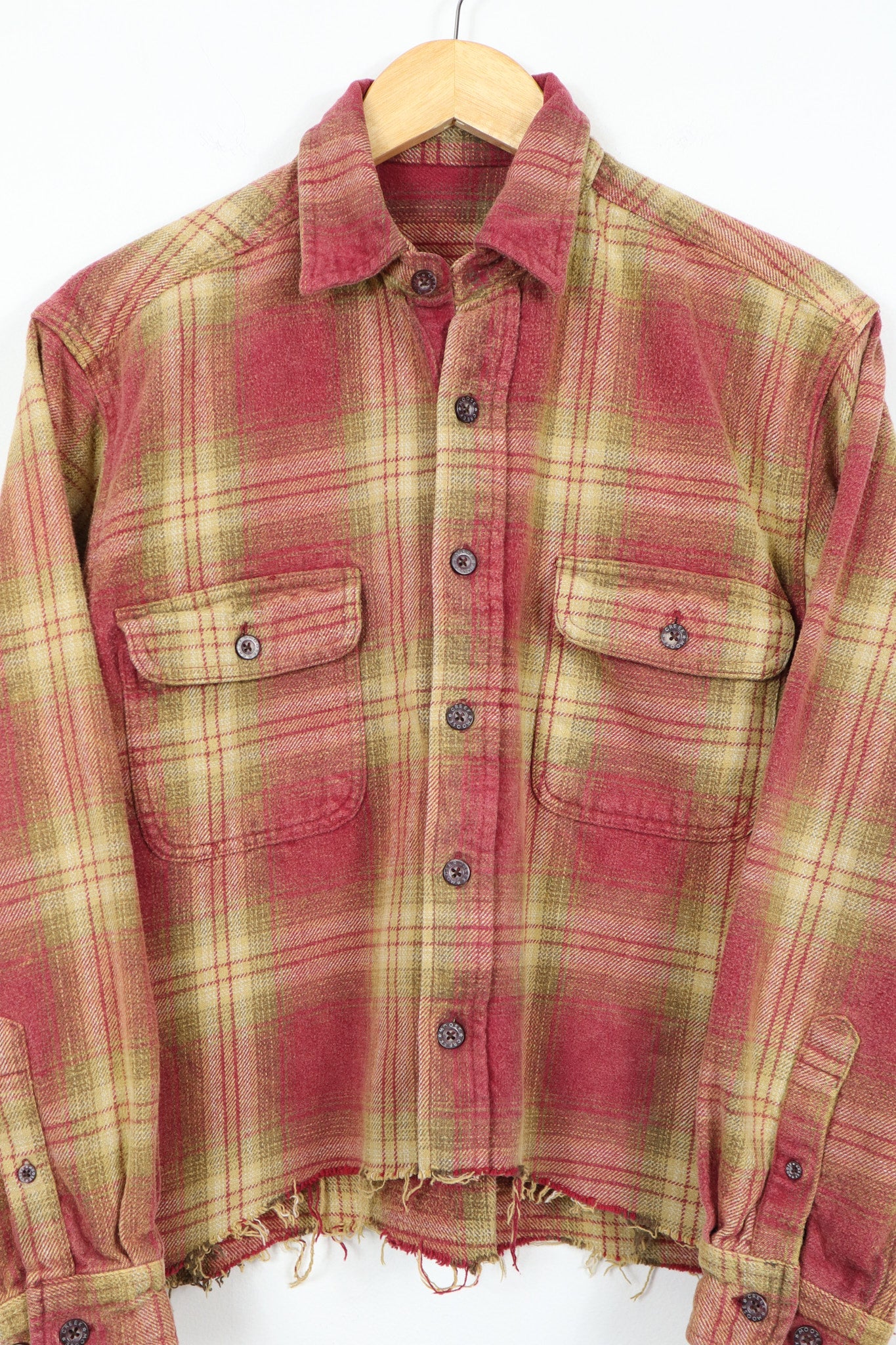 Vintage Acid Washed Cropped Heavyweight Button-Down