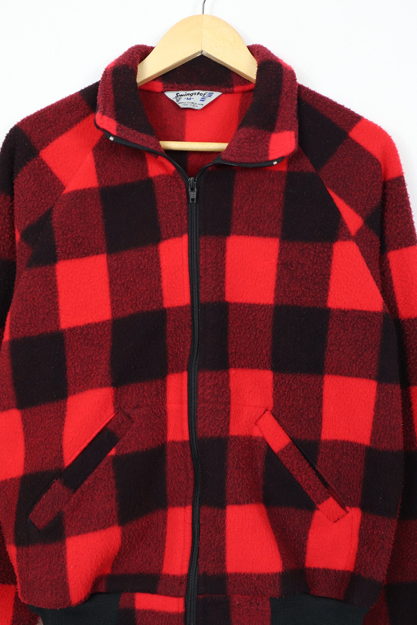 Vintage Red Fleece Full Zip Jacket
