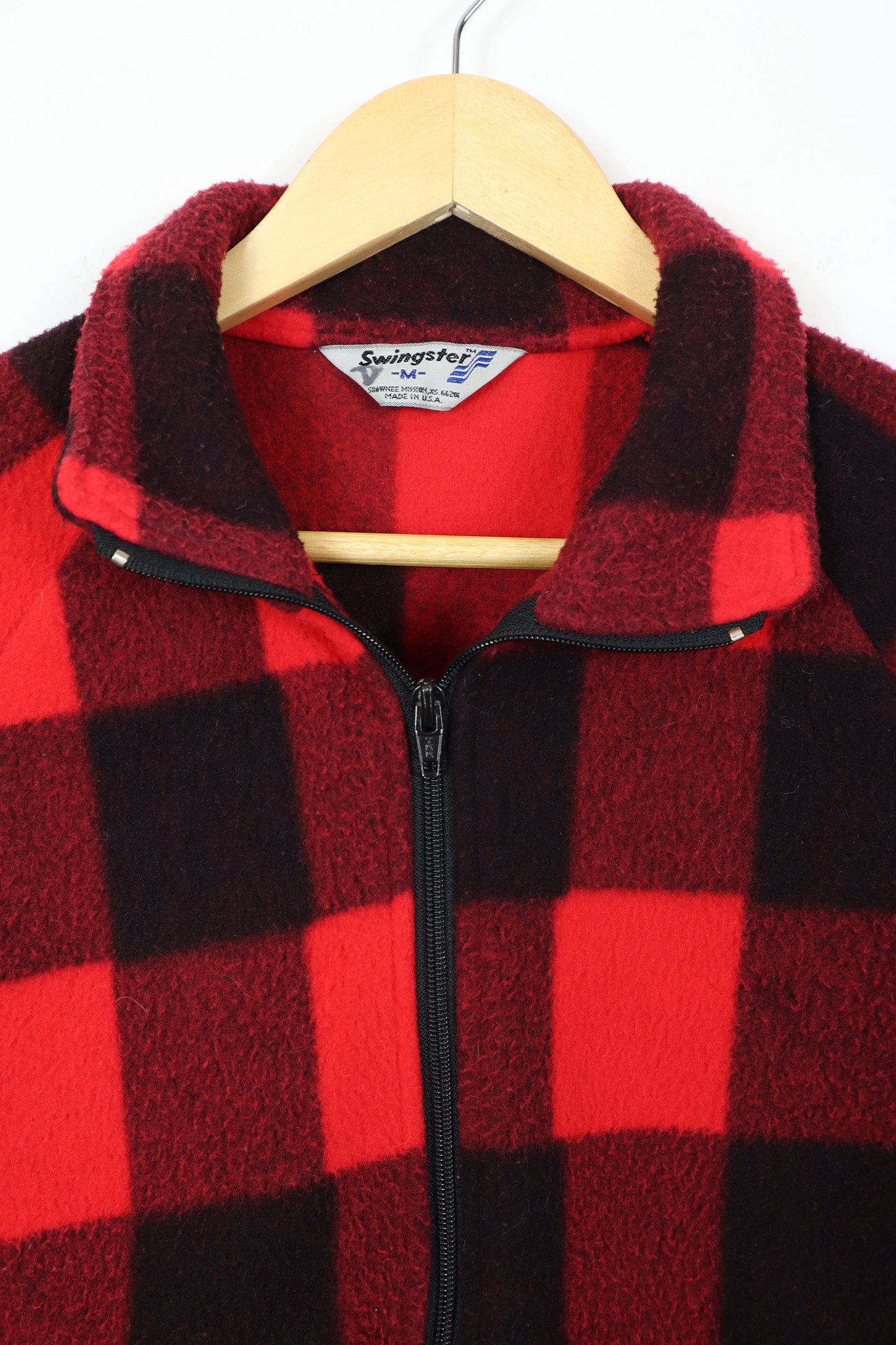 Vintage Red Fleece Full Zip Jacket