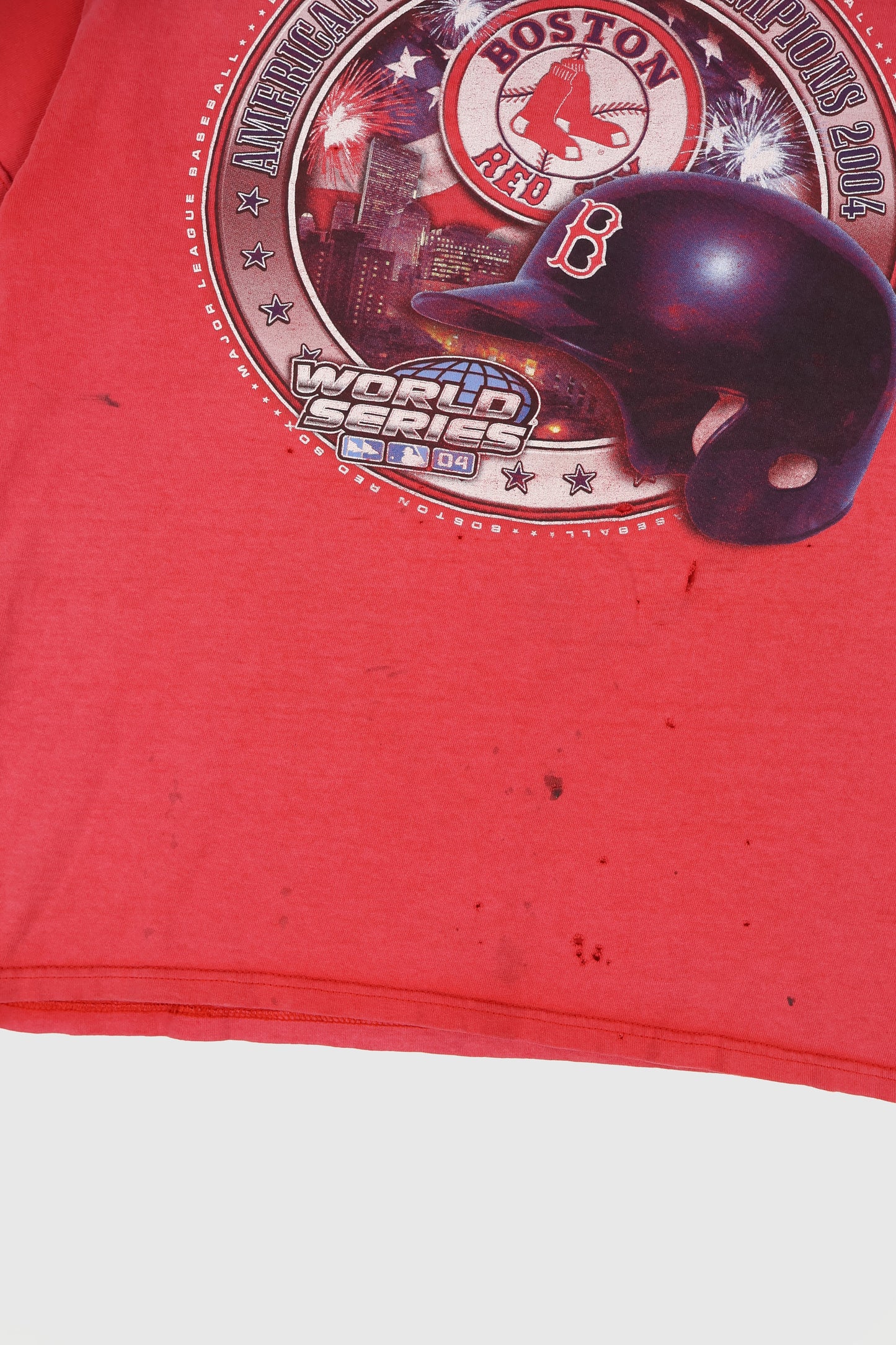 Vintage Distressed Boston Red Sox 2004 World Series Champions Tee Image 3