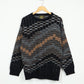 Vintage Black Block Pattern Sweater