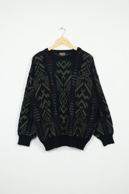 Vintage Black Pattern Sweater