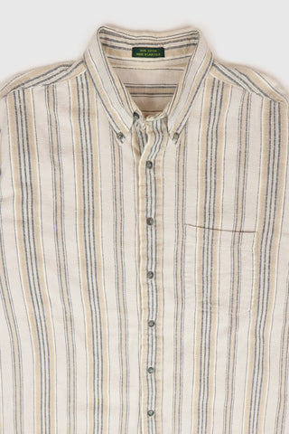 Vintage Striped Flannel Button-Down Shirt