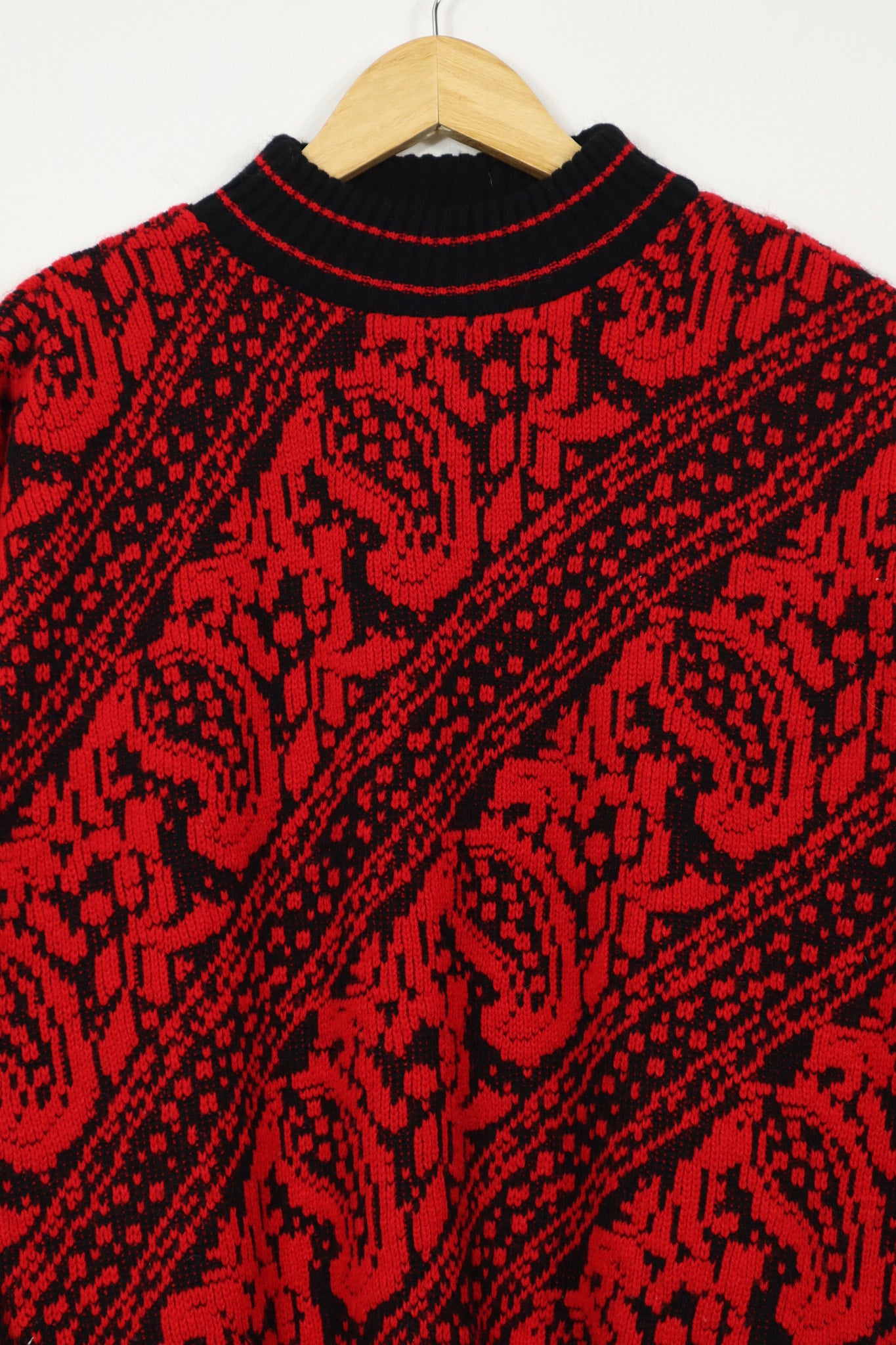 Vintage Red Pattern Sweater