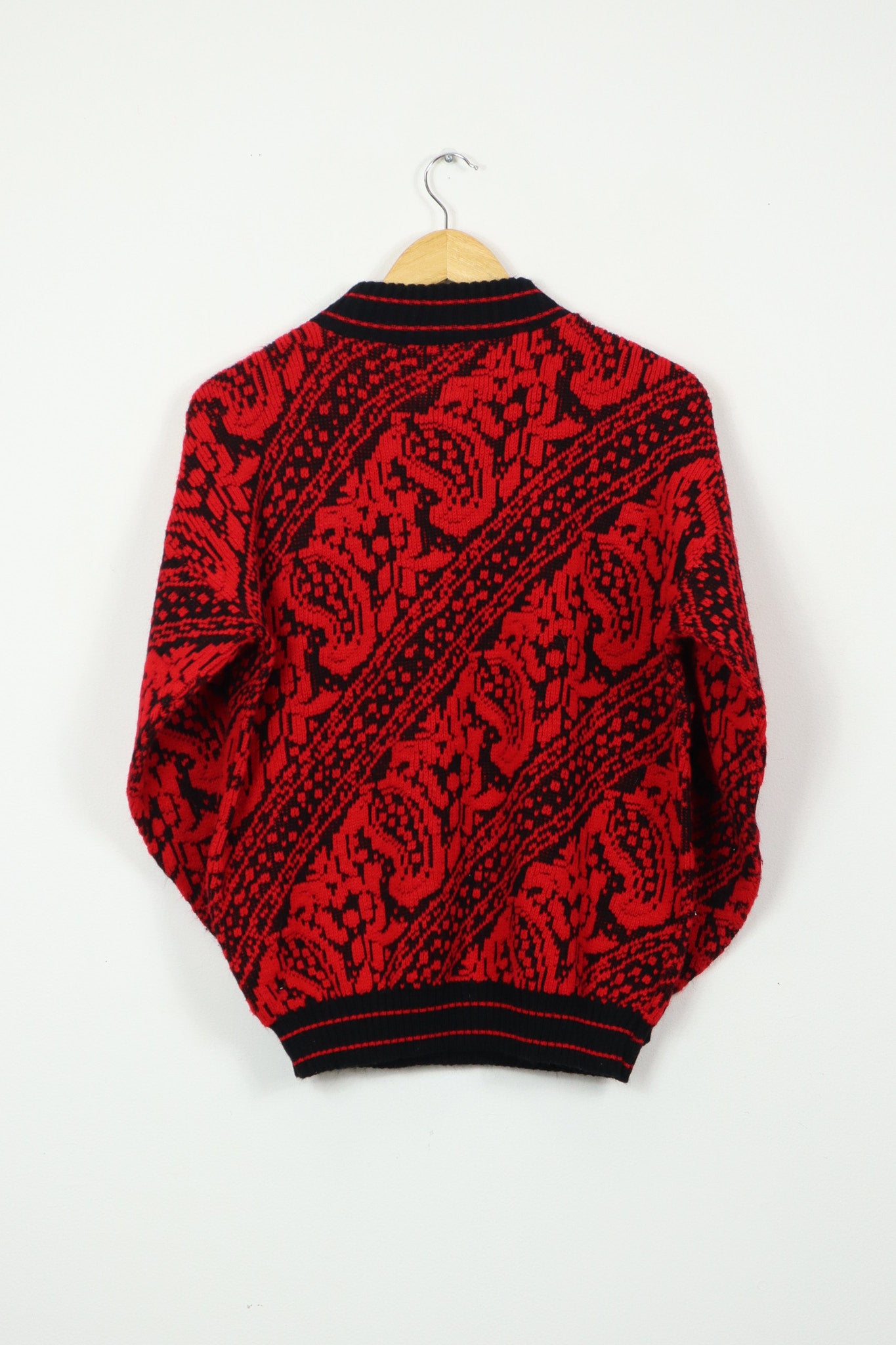 Vintage Red Pattern Sweater