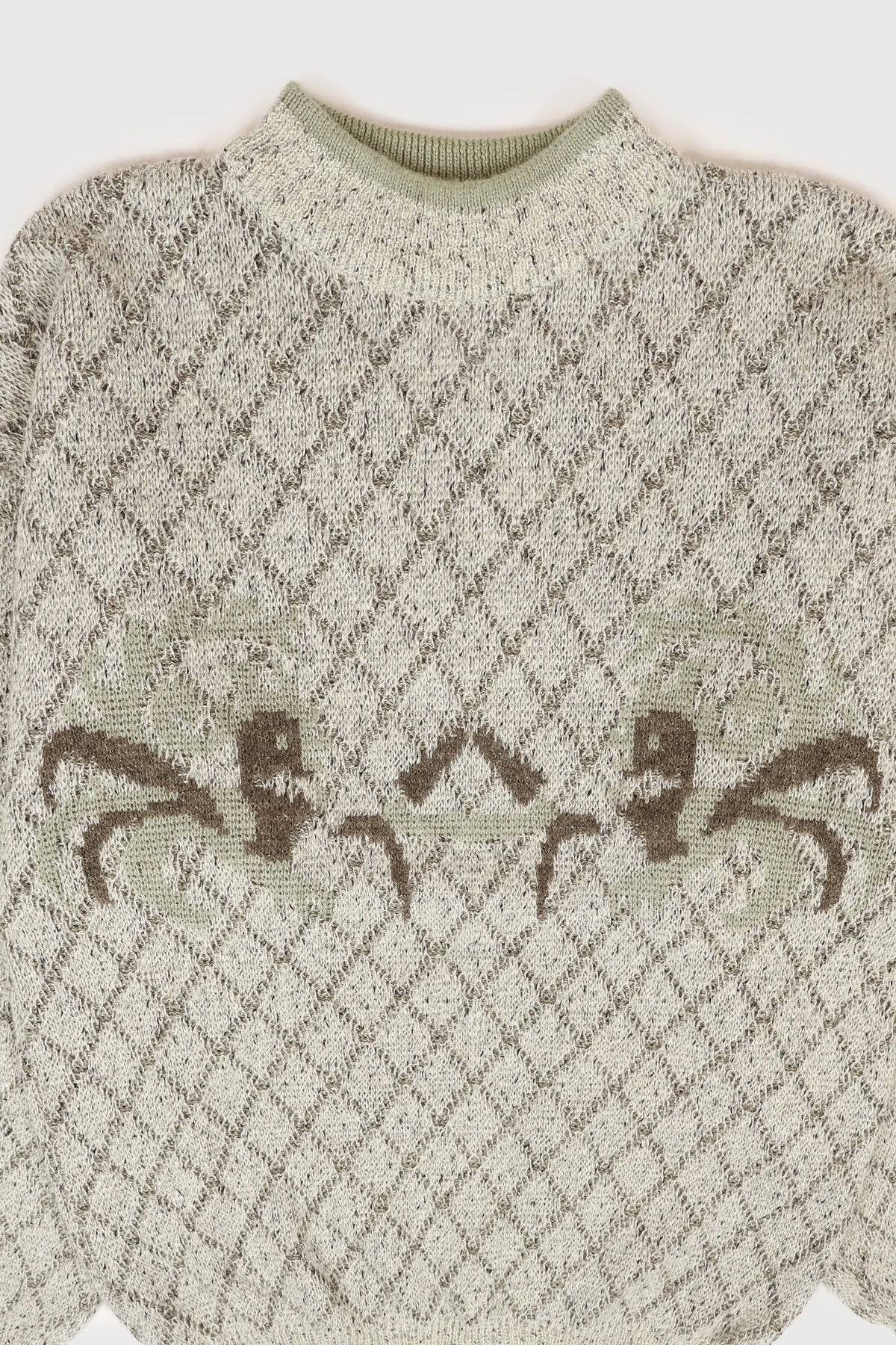 Vintage Diamond Pattern Knit Sweater Image 1