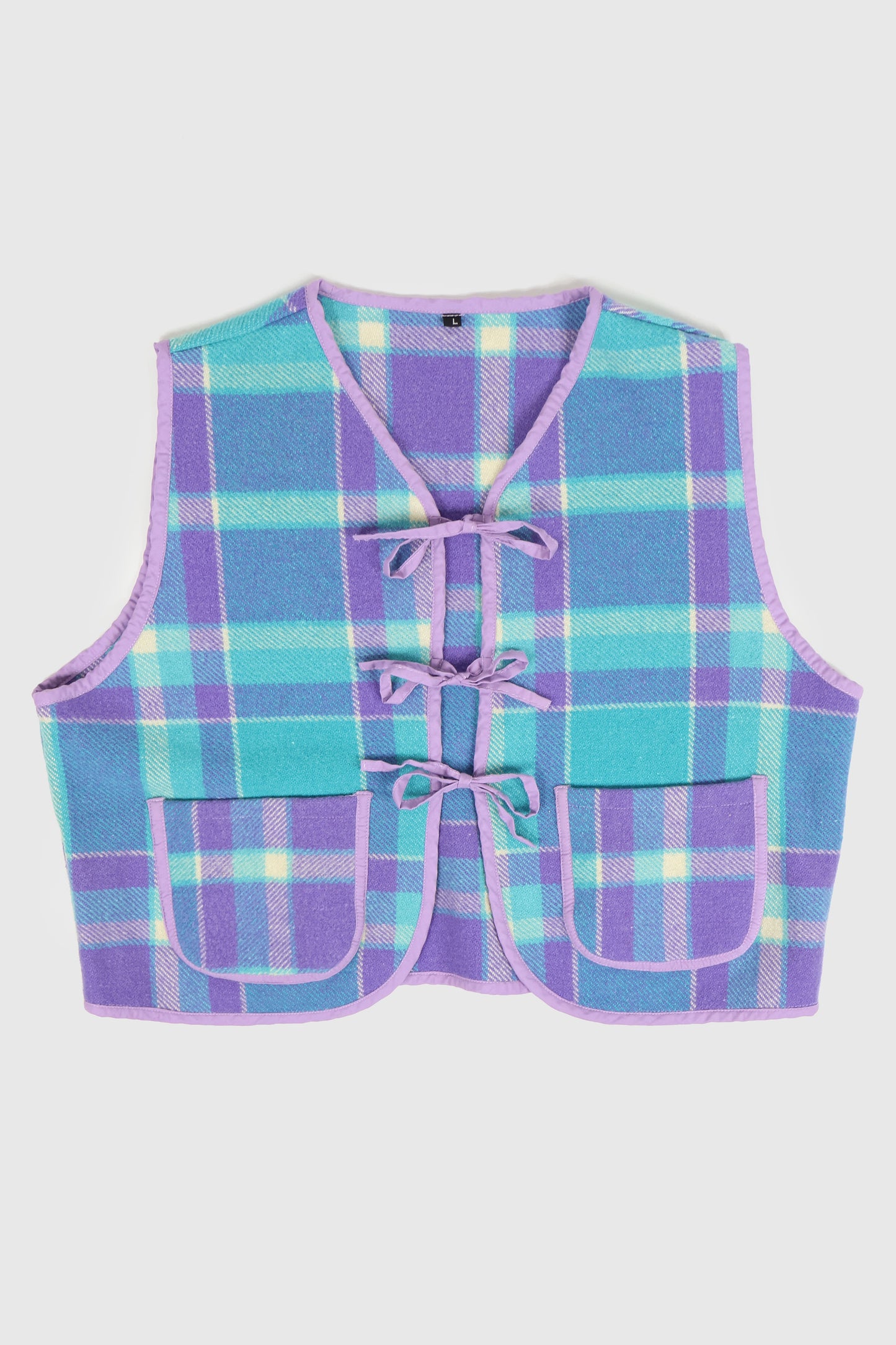 Reworked Woolen Plaid Tie Vest 20 Image 0