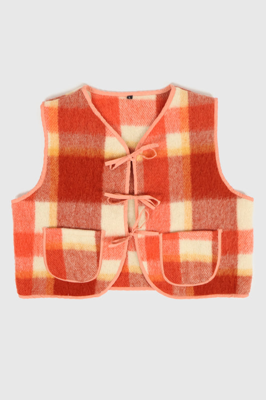 Reworked Woolen Plaid Tie Vest 18 Image 0