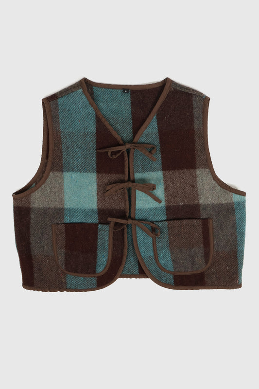 Reworked Woolen Plaid Tie Vest 19 Image 0