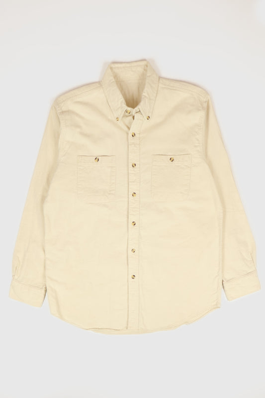 Vintage White Flannel Button-Down Shirt Image 0