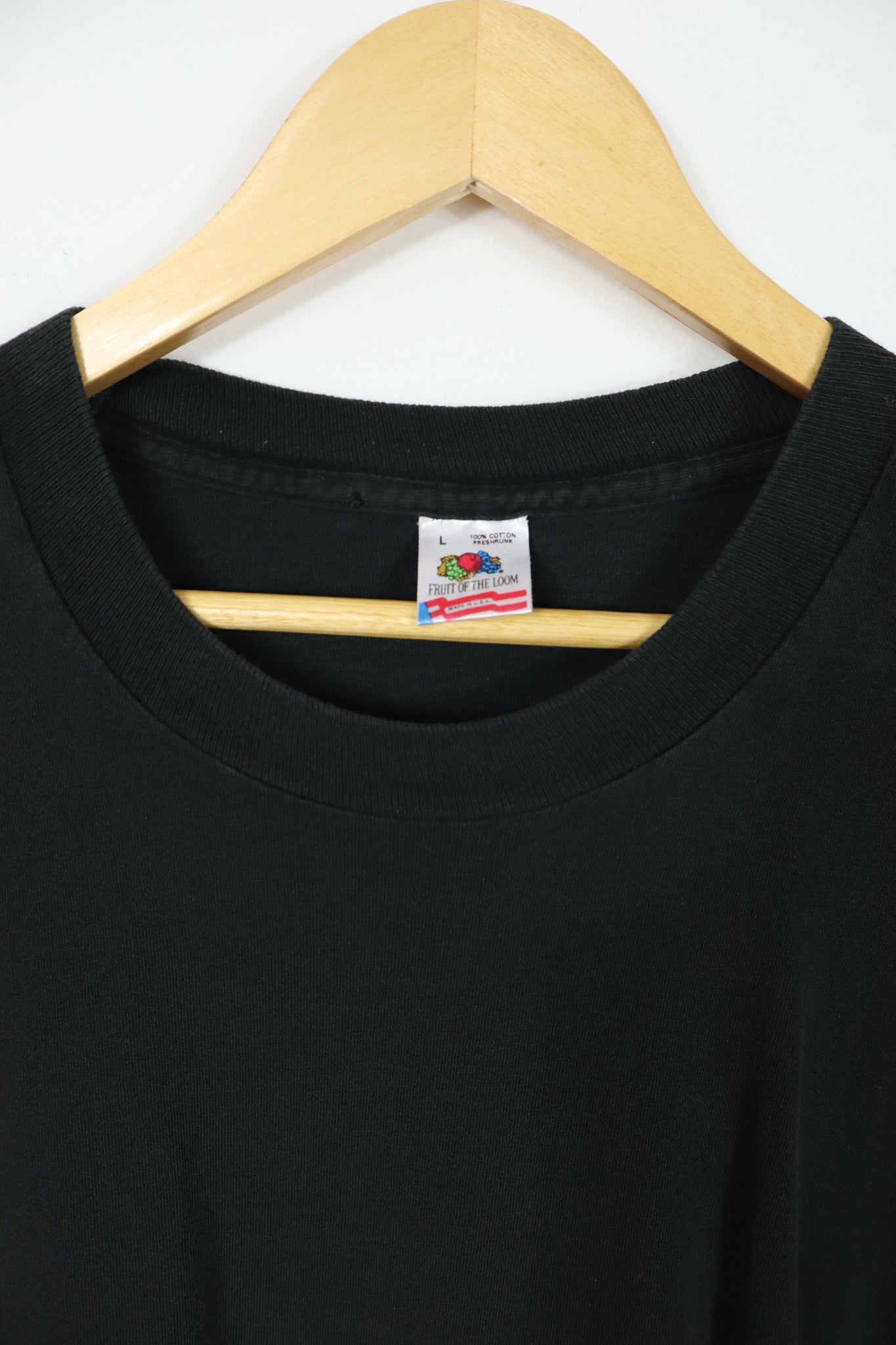 Vintage Solid Black Tee 002