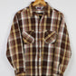 Vintage Heavyweight Brown Plaid Button-Down Shirt