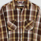 Vintage Heavyweight Brown Plaid Button-Down Shirt