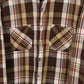 Vintage Heavyweight Brown Plaid Button-Down Shirt