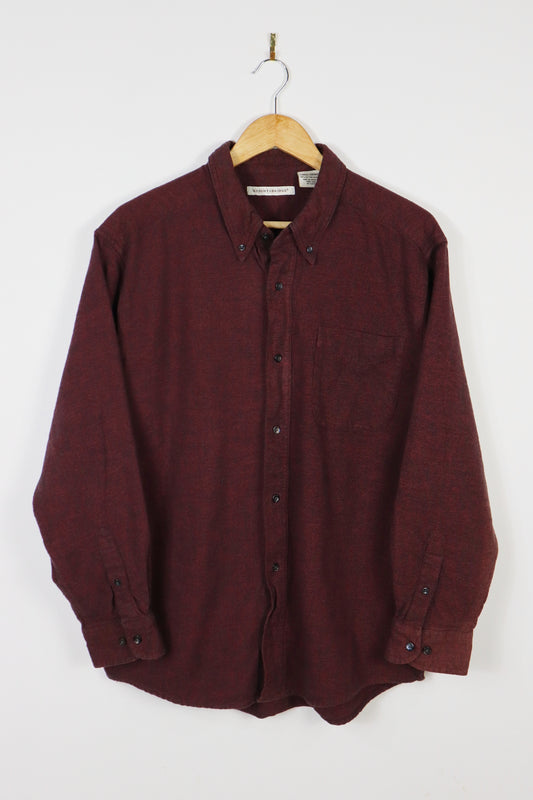 Red Flannel Button-Down Shirt