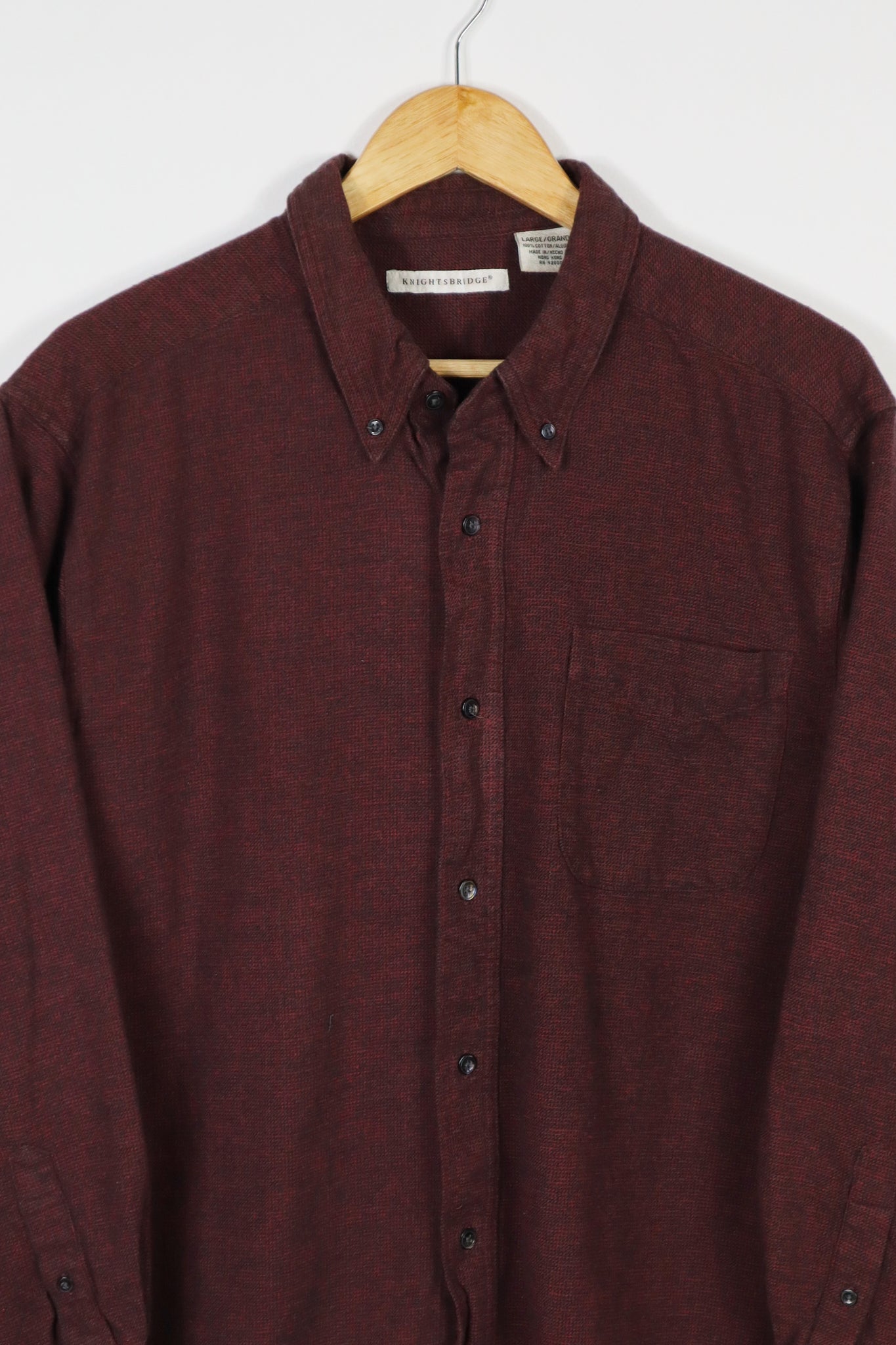 Red Flannel Button-Down Shirt