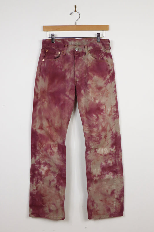 Upcycled Levi's 501 Straight Fit Button-Fly Dyed Jeans 005