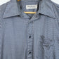 Vintage Blue Houndstooth Silky Button-Down