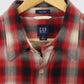 Vintage Gap Distressed Red Button-Down Shirt