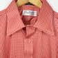 Vintage Red Houndstooth Silky Button-Down