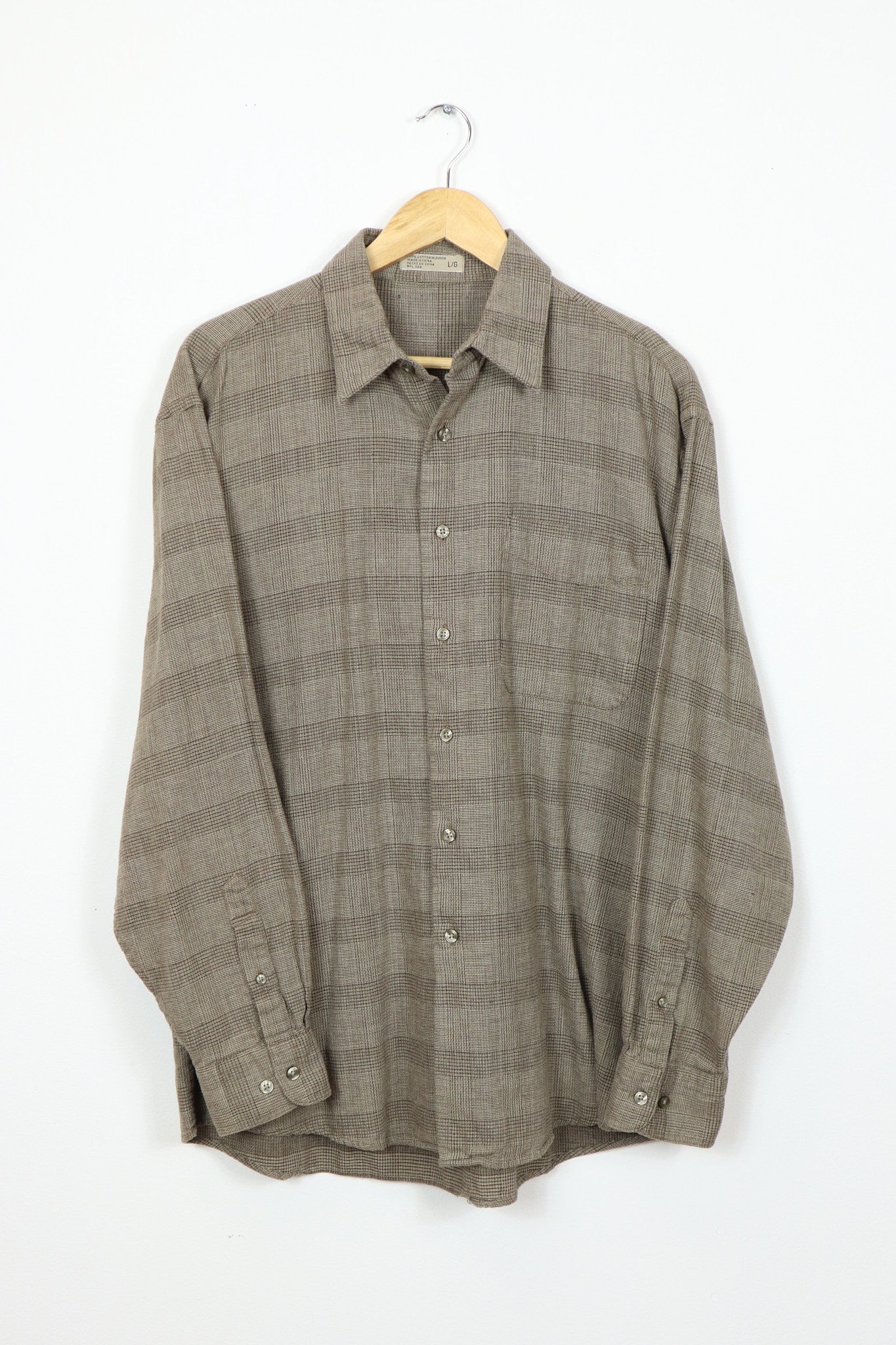 Vintage Brown Pattern Button-Down Shirt