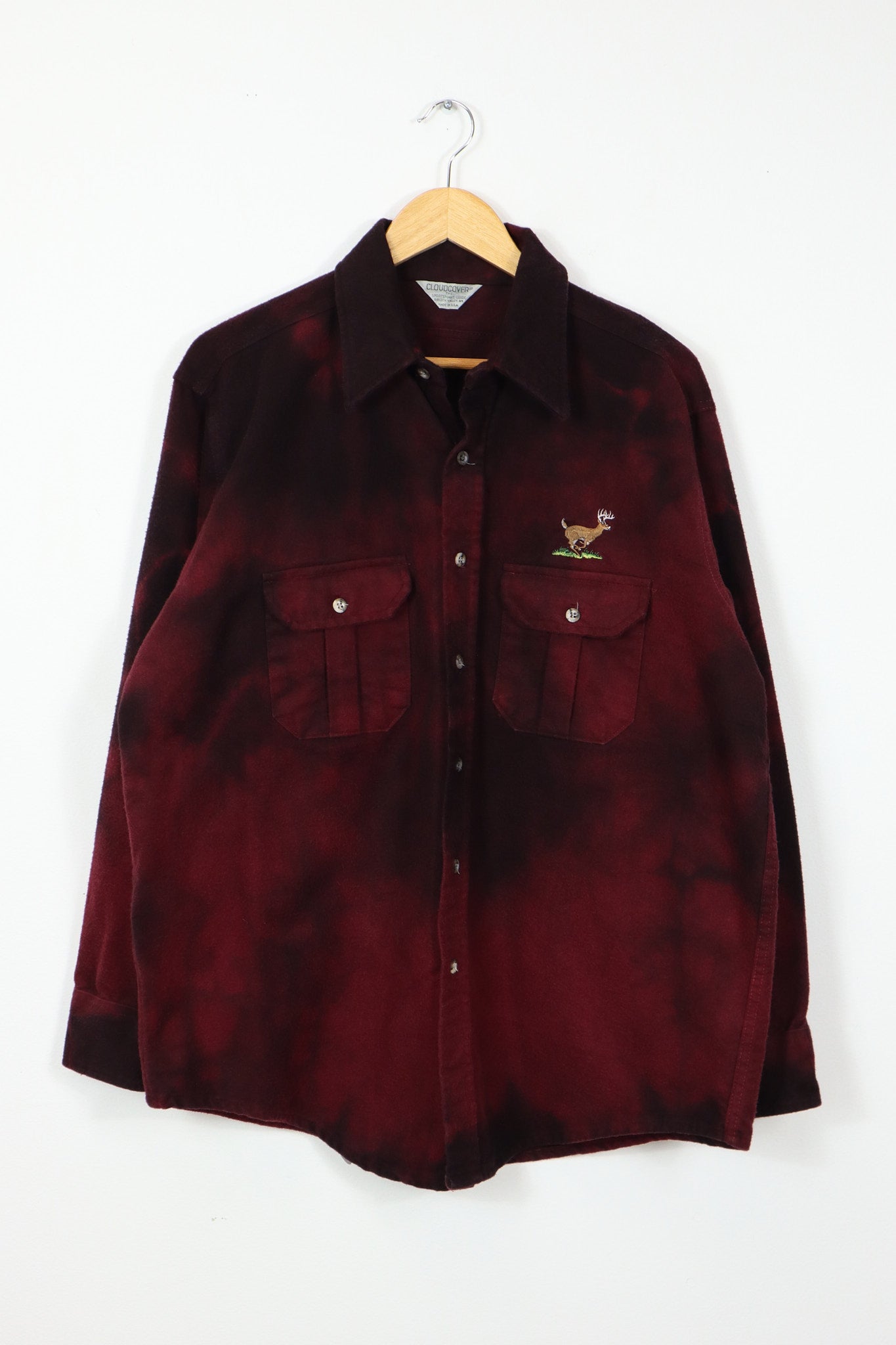 Vintage Embroidered Buck Dyed Flannel Button-Down