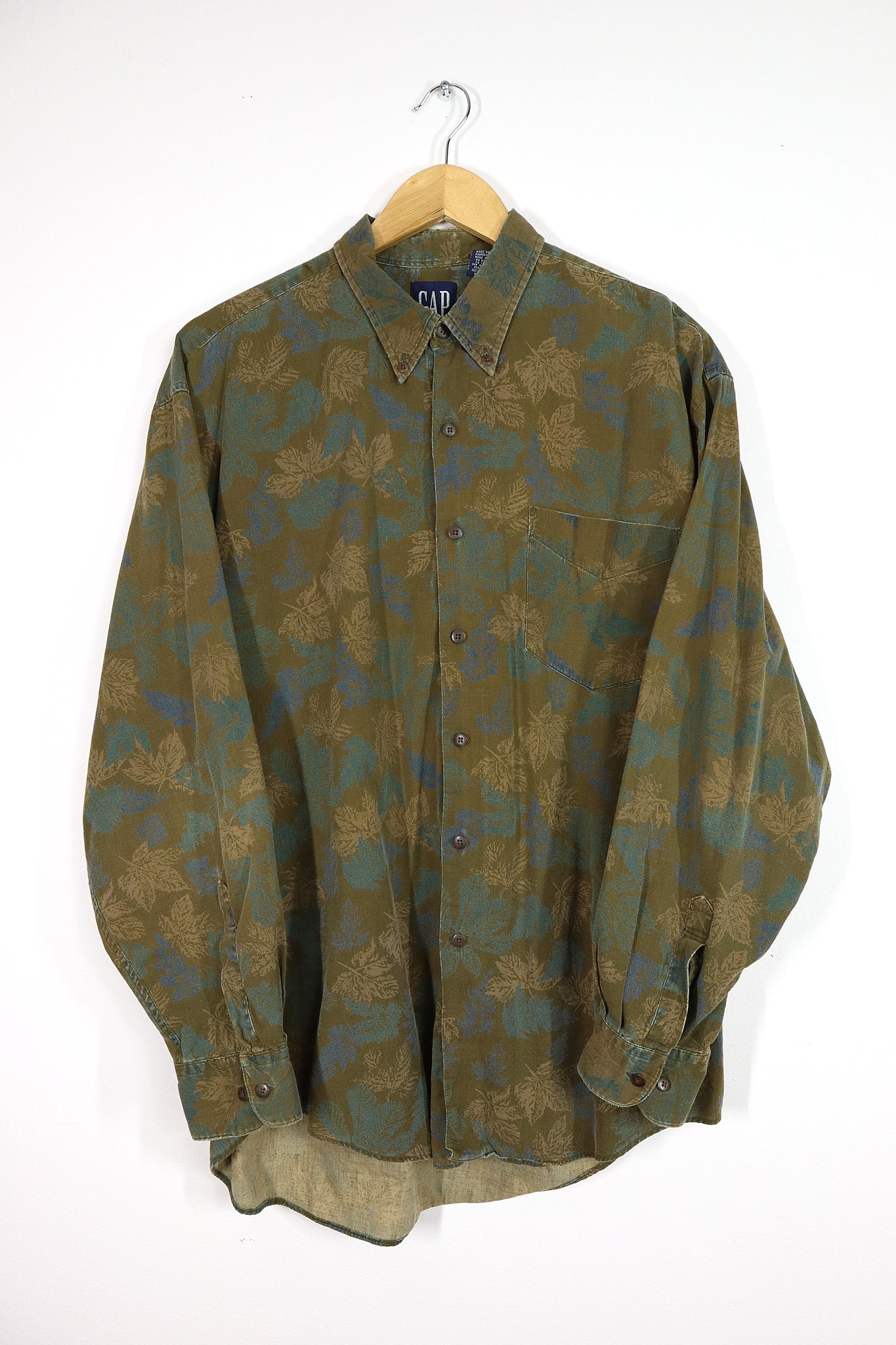 Vintage Gap Leaf Pattern Button-Down