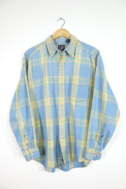 Vintage Gap Light Blue Plaid Button-Down