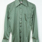 Vintage Green Houndstooth Silky Button-Down