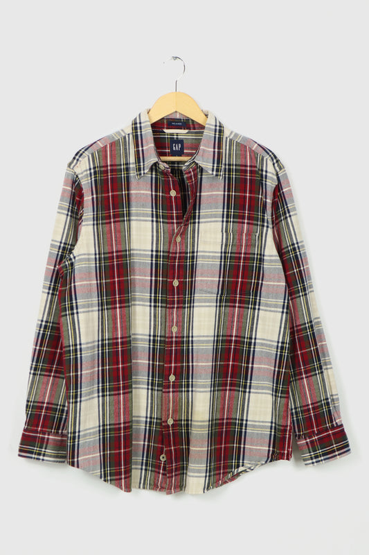 Vintage Gap Heavyweight Red Plaid Button-Down Shirt