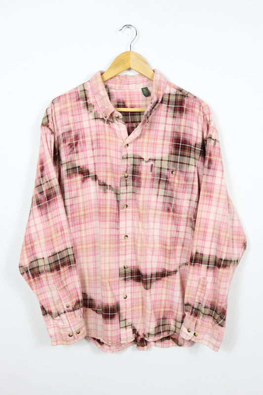 Vintage Plaid Bleached Flannel Button-Down 01