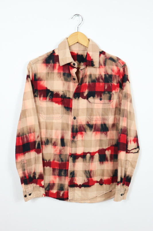 Vintage Red Bleach Flannel Button-Down 04